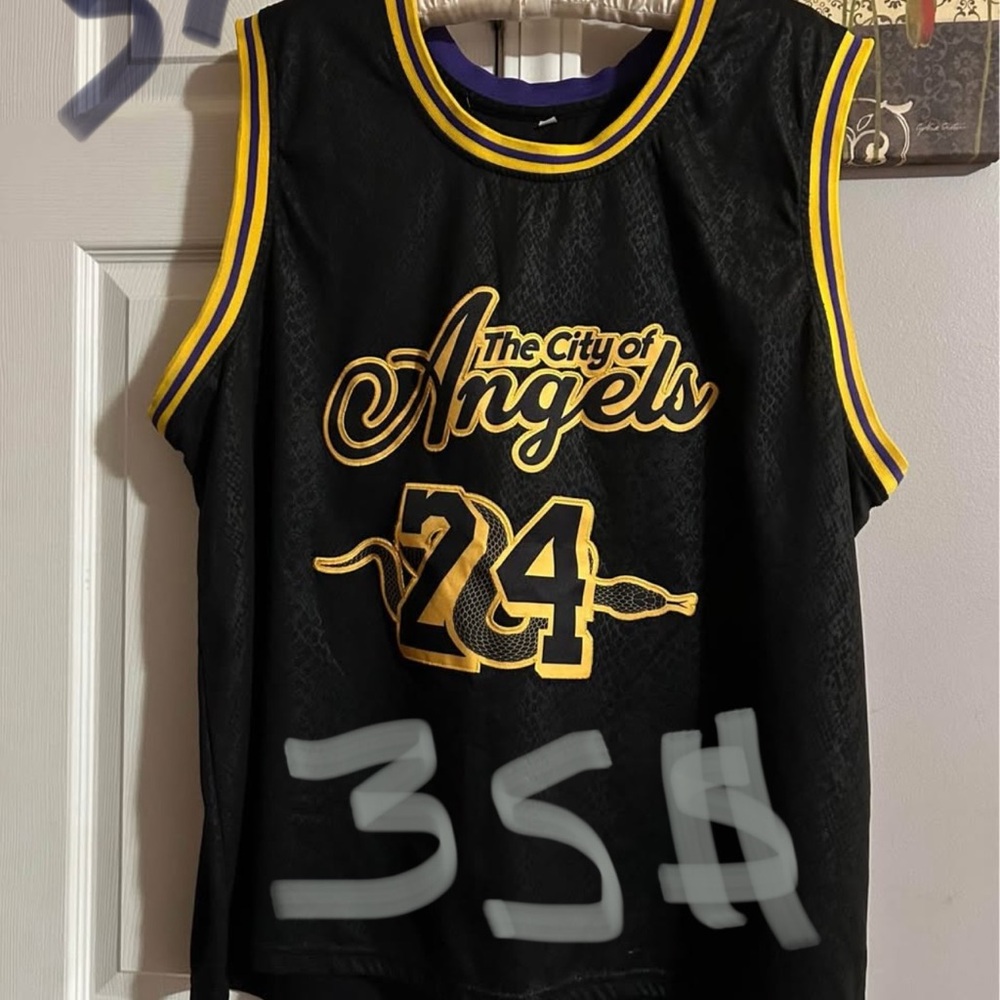 Kobe Bryant Mamba men’s Black and Yellow Basketball Jersey 3X